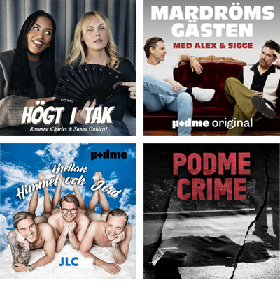 Omslag till olika poddar