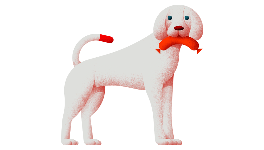 Illustration av en hund.